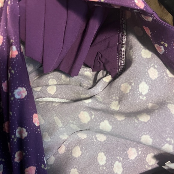 Purple puff sleeve dress - Picture 3 of 4